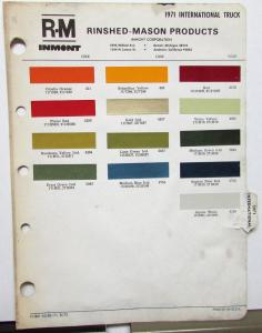 1971 International Harvester Truck Paint Chips By Rinshed Mason