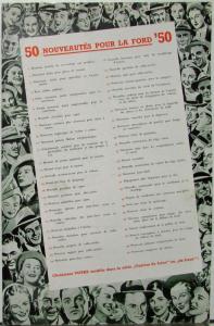 1950 Ford V8 & 6 Custom Car Sales Folder FRENCH Text BELGIUM Market Original
