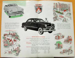 1950 Ford V8 & 6 Custom Car Sales Folder FRENCH Text BELGIUM Market Original