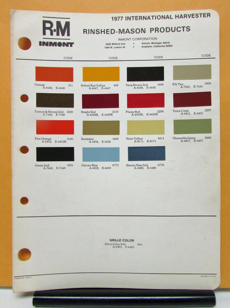 1977 International Harvester Truck Paint Chips By Rinshed Mason