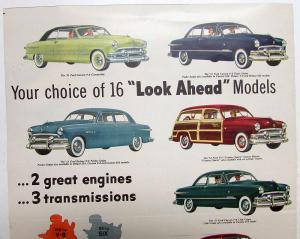 1951 Ford Car Fordomatic Drive Color Sales Folder XL Original