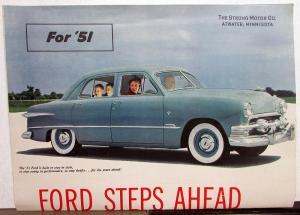 1951 Ford Car Fordomatic Drive Color Sales Folder XL Original