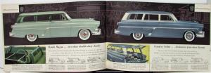 1954 Ford Mainline Customline Crestline Cars XL Sales Brochure Original Color