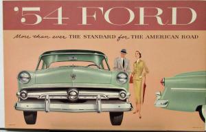 1954 Ford Mainline Customline Crestline Cars XL Sales Brochure Original Color