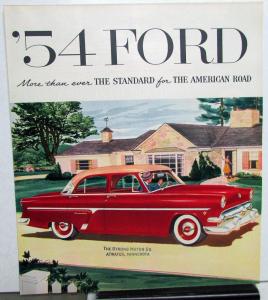 1954 Ford Mainline Customline Crestline Cars XL Sales Folder Original Color