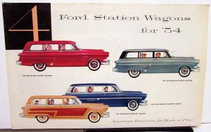 1954 Ford Mainline Customline Crestline Station Wagons Sales Folder Original