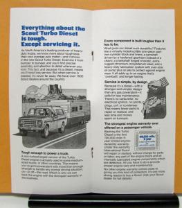 1979 International IHC Scout Truck Turbo Diesel Sales Brochure & Specifications