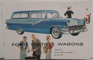 1956 Ford Station Wagons Custom Ranch Parklane Country Squire Sales Brochure