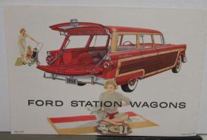 1956 Ford Station Wagons Custom Ranch Parklane Country Squire Sales Brochure