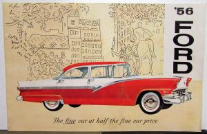 1956 Ford Mainline Customline Fairlane Cars Wagons Sales Brochure Rev Jan 1956