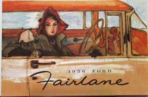 1956 Ford Fairlane Prestige Sales Brochure Watercolor Illustrations Cover Orig