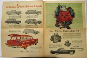 1956 Ford Full Line Car Newsprint Style Color Sales Folder Original