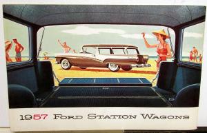 1957 Ford Station Wagons Sales Brochure Country Squire Sedan Del Rio Ranch