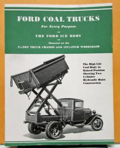 1931 Ford Truck Model AA 1 1/2 Ton Coal And Ice Body Sales Brochure