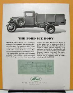 1931 Ford Truck Model AA 1 1/2 Ton Coal And Ice Body Sales Brochure