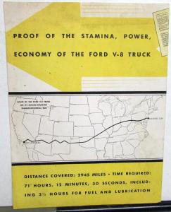 1933 Ford Truck Model V8 Panel Transcontinental Record Sales Folder Original
