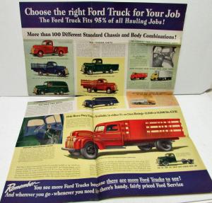 1946 Ford Truck 1/2 Ton 1 Ton Mailer and Condensed Specifications