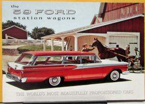 1959 Ford Country Sedan Squire Ranch Station Wagon Sales Brochure XL Rev 10 58