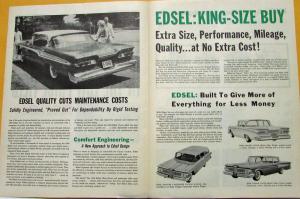 1959 Edsel Villager Corsair Ranger Car Sales Folder Newsprint Style Oversized