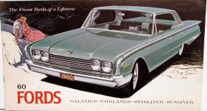 1960 Ford Galaxies Fairlanes Starliner Sunliner Original Color Sales Brochure