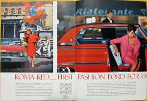 1961 Ford Galaxie Club Victoria Sunliner Roma Red Color Sales Brochure XL Orig