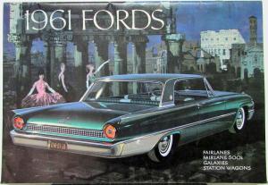 1961 Ford Fairlanes 500 Galaxie Station Wagon Sales Brochure FDC 6122 Rev 12 60