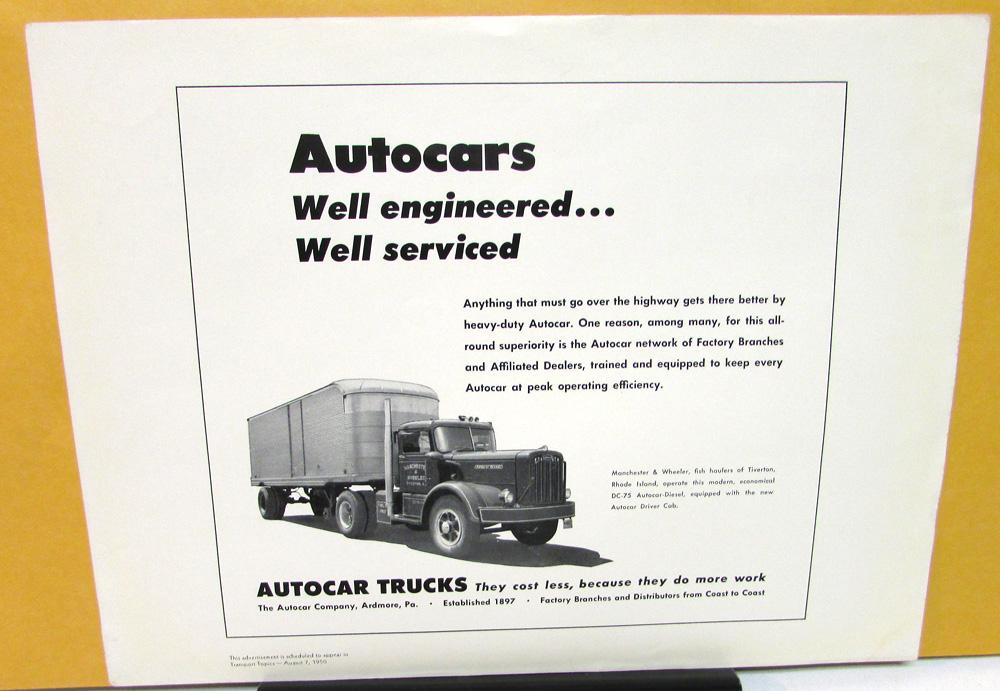 1950 1951 Autocar Ad Proof Heavy Duty Trucks Transort Topics DC 75