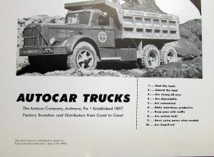 1952 Autocar Ad Proof Commercial Diesel Dump Truck Engineering News Record