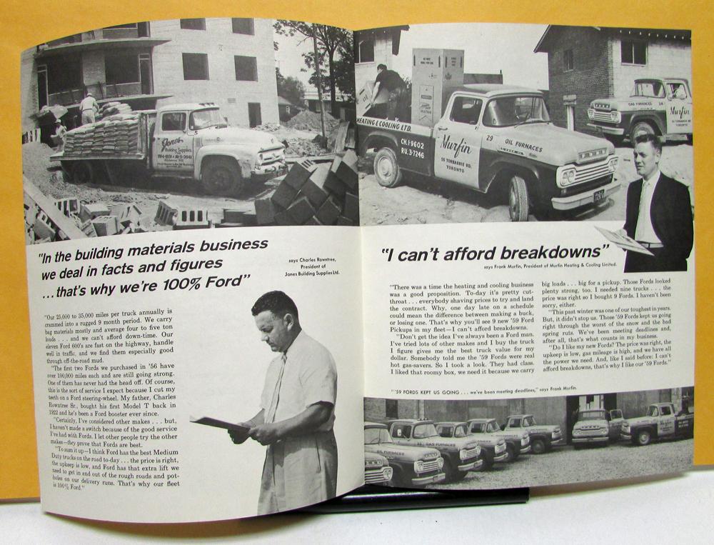 1959 Ford Truck Canada Letter and Testimonials Sales Brochure