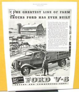 1936 Ford V8 Truck Ad Proof Original Feb The Country Gentleman Magazine Stake