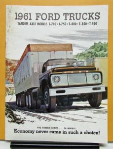 1961 Ford Truck Tandem Axle Models T 700 750 800 850 950 Sales Brochure Original