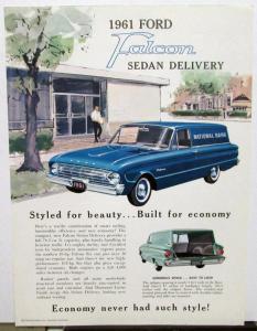 1961 Ford Falcon Sedan Delivery Truck Sales Folder & Specifications Sheet Orig