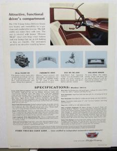 1961 Ford Falcon Sedan Delivery Truck Sales Folder & Specifications Sheet Orig