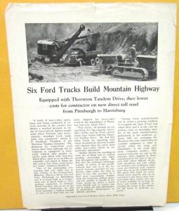 1940 Ford Dealer News Vintage Reprint 6 Ford Trucks Build Mountain Highway