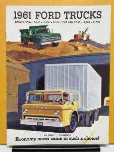 1961 Ford Conventional & Tilt Cab Trucks F C 500 600 700 C 550 Sales Brochure