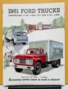 1961 Ford Truck Conventional F & Tilt Cab C 750 800 Models Sales Brochure Orig