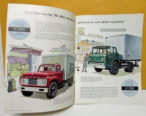 1961 Ford Truck Conventional F & Tilt Cab C 750 800 Models Sales Brochure Orig