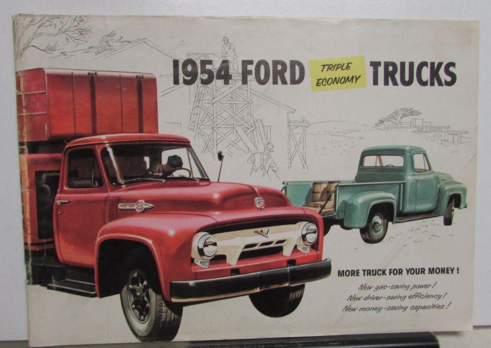 1954 Ford Truck Series F T C B P Series X-Large Color Sales Brochure Original