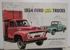 1954 Ford Truck Series F T C B P Series X-Large Color Sales Brochure Original