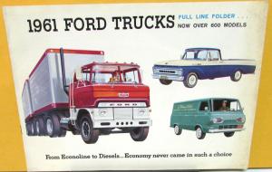 1961 Ford Truck Full Line Sales Brochure From Econoline To Diesels Pickup Van