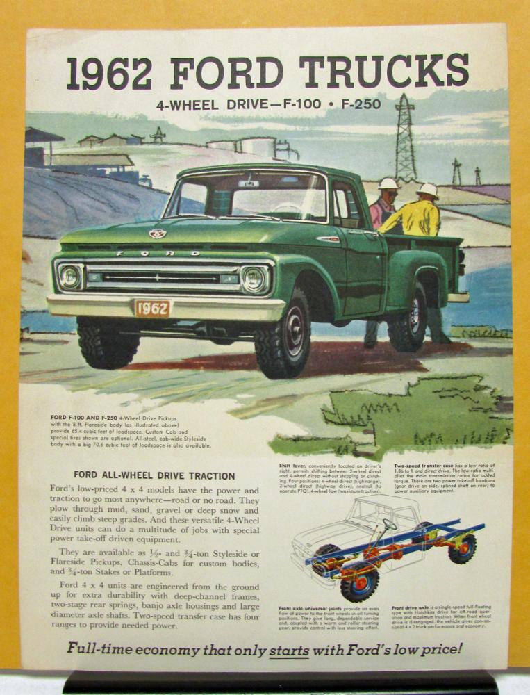 1962 Ford Truck Model F 100 F 250 4WD Sales Specification Sheet Original