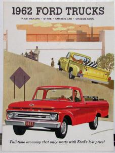 1962 Ford Pickup Truck F 100 Stake Chassis Cab Sales Folder & Specifications