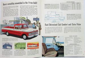 1962 Ford Pickup Truck F 100 Stake Chassis Cab Sales Folder & Specifications