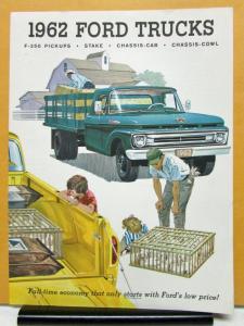 1962 Ford F 350 Pickup State Chassis Cab Cowl Truck Sales Folder & Specs Orig