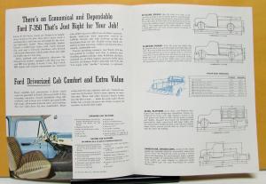 1962 Ford F 350 Pickup State Chassis Cab Cowl Truck Sales Folder & Specs Orig