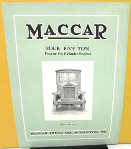 1922 Maccar Truck Company Dealer Sales Brochure Model 94 96 Scranton Pa Rare