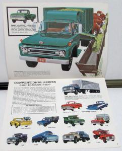 1962 Ford Truck Pickup Econoline Falcon Series F C B P T H Full Line Sales Broch