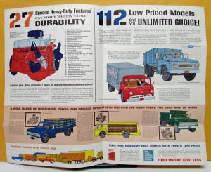 1962 Ford Truck 27 Big Six Features 112 Models Mailer Sales Folder Original