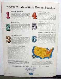 1962 Ford Tandem Axle Truck Model T 700 750 800 850 950 Sales Brochure Original
