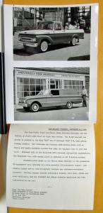 1962 Ford Pickup Truck F 100 Falcon Sedan Delivery Press Kit